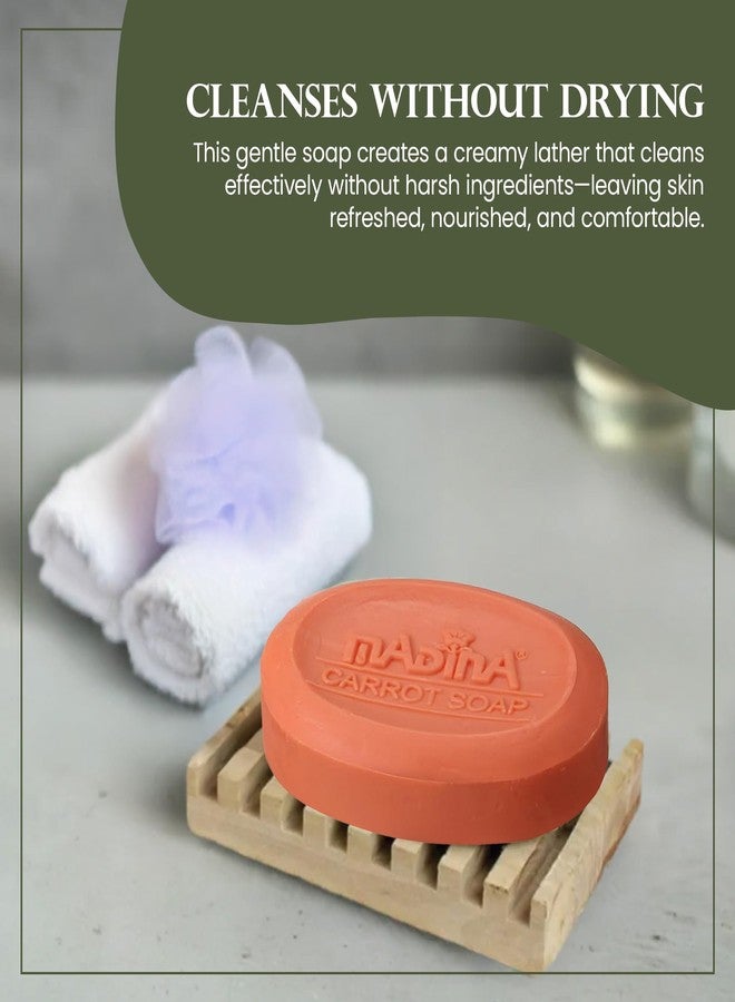 مدينة صابون الجزر من المدينة - زيت بذور الجزر وزبدة الشيا، مرطب، مضاد للشيخوخة، لون البشرة ومرونتها، نباتي، حلال، منظف لطيف، عبوة من 6 قطع (3.5 أونصة لكل قطعة) - Image 5